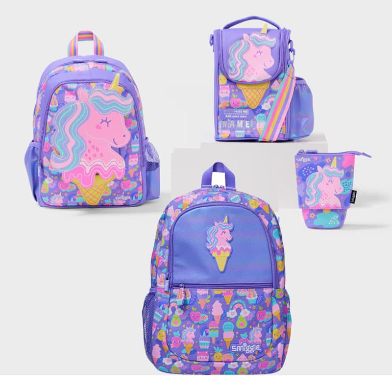Smiggle Australian Schoolbag, Primary School Students Medium and Large Shoulder Burden-Reducing Ultra-Light Backpack, Cartoon Backpack Casual Bag