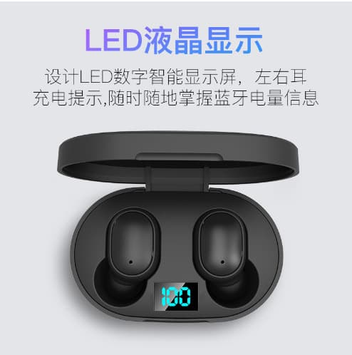 The most popular cross-border E6S Bluetooth headset, wireless sports headset with digital display, stereo in-ear type