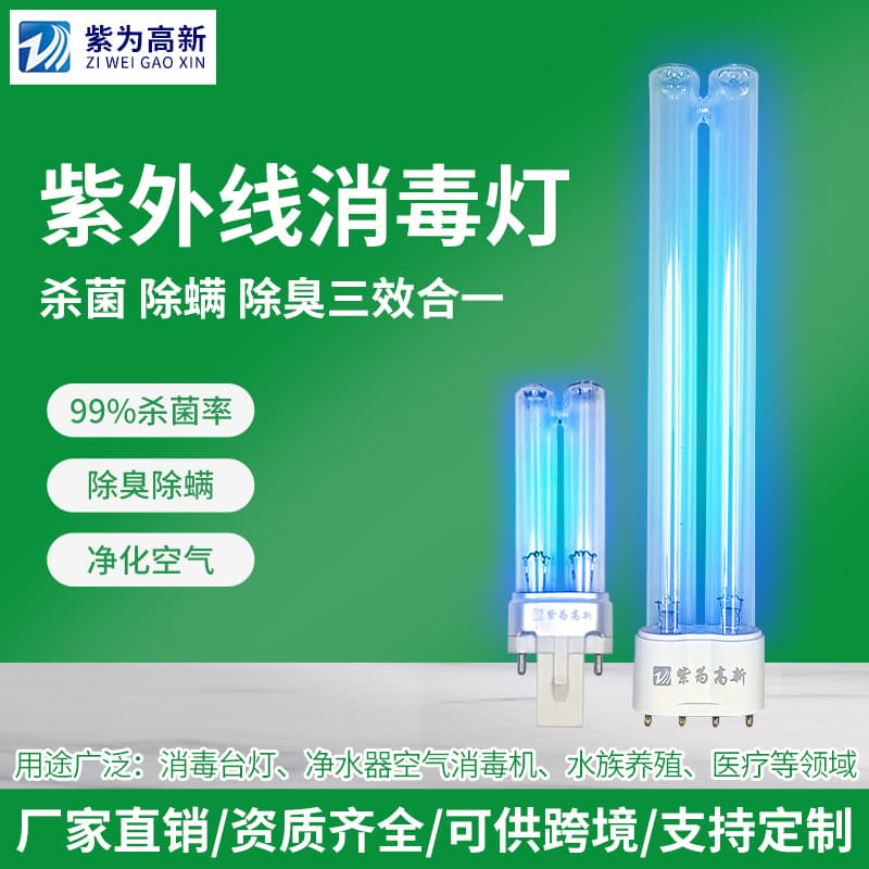 Cross-border H-type UV disinfection lamp, quartz germicidal tube for kindergarten appliances