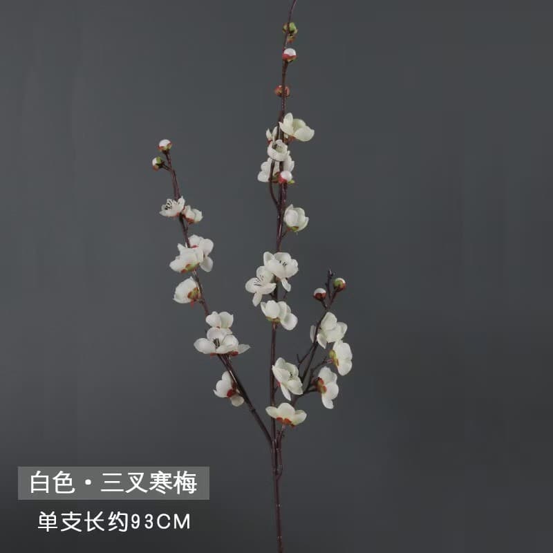 Red Plum Blossom Artificial Flower Bouquet Peach Blossom Branch Wax Plum Plastic Fake Flowers Wholesale Artificial Flowers