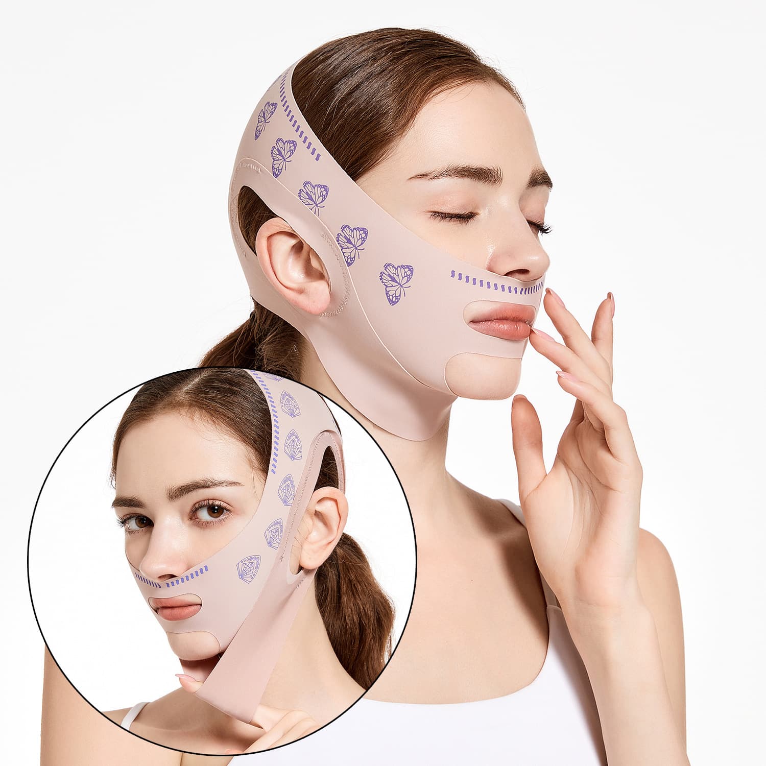 Elastic V-Shape Face Bandage Slimming Mask Double Chin Masseter Muscle Facial Care Tool V-Face Shaper Brand