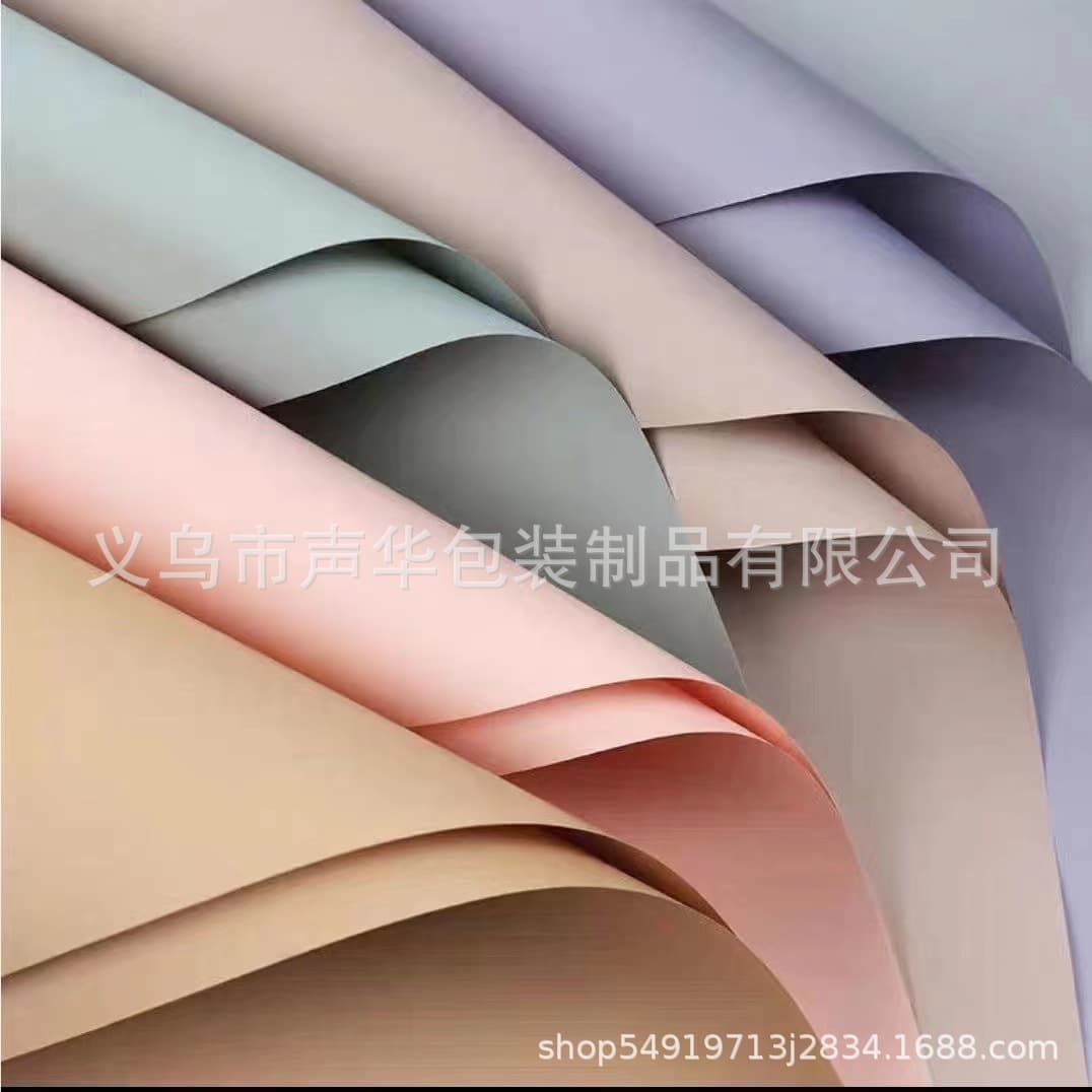100 Pack Macaron Solid Color Ouyang Paper Fresh Flower Bouquet Wrapping Paper Flower Shop Floral Packaging Material Paper Korean Simple Paper