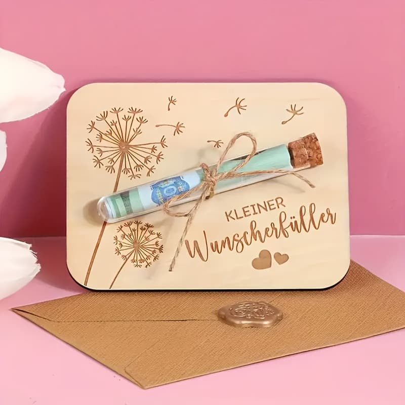 Cross-border wooden Christmas wishing wedding decorations, crafts, wedding gifts, envelopes, test tubes