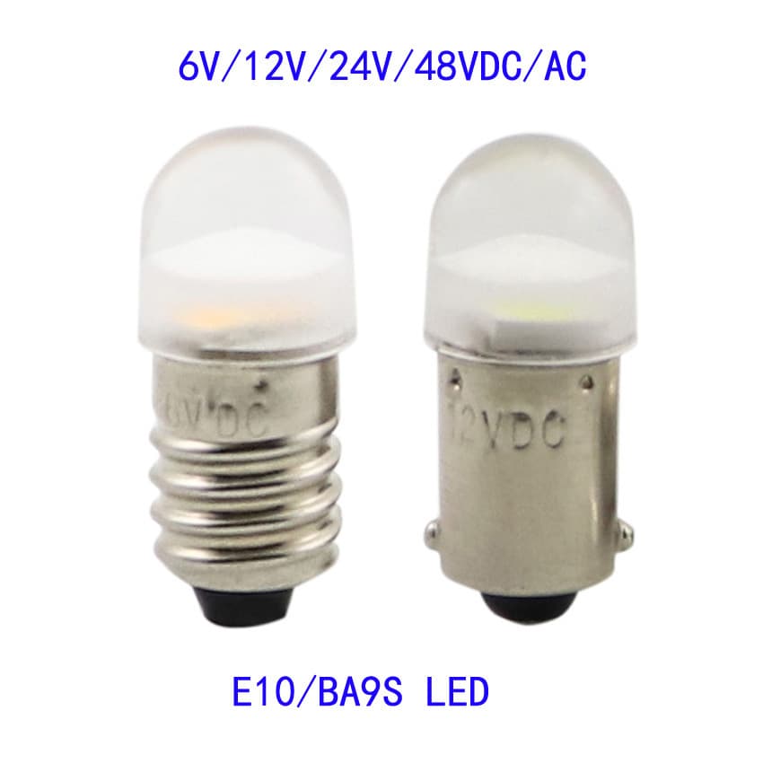 6V 12V 24V BA9S Bayonet E10 Screw Base Low Voltage Bulbs LED Equipment Indicator Bulbs