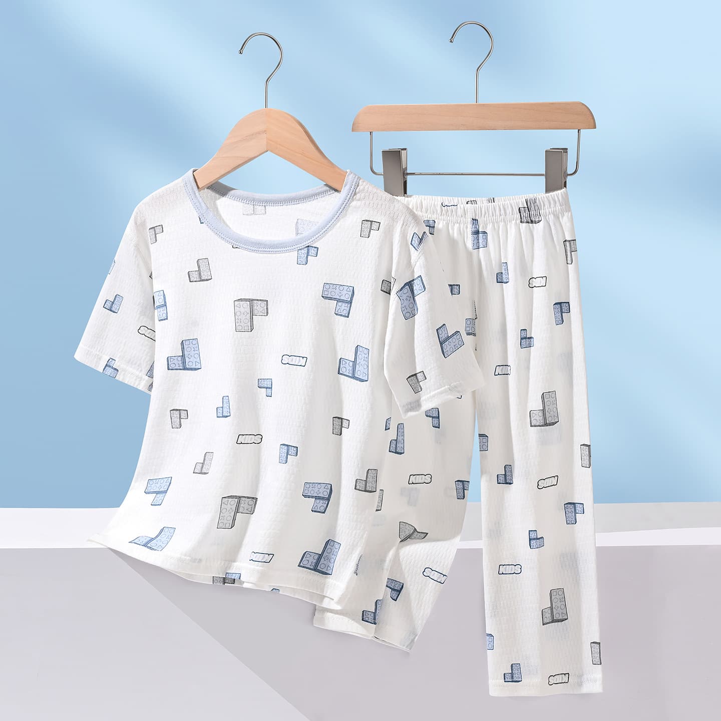 Kids Cotton Pajamas Thin Summer Boys Girls Homewear Set Baby Children Full Cotton Air Conditioning Wear Spring Autumn