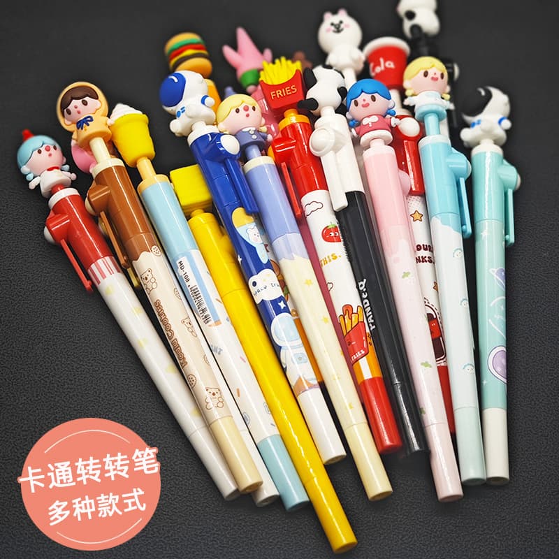 New Rotary Pen Gel Pen Cute Cartoon Student Stress Reduction Creative Gift Children's Gift Brush Question Pen Wholesale Price