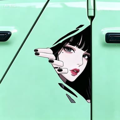 Cross-border temu Xiyin hot-selling two-dimensional anime girl car stickers personalized creative eyes killing car body decoration