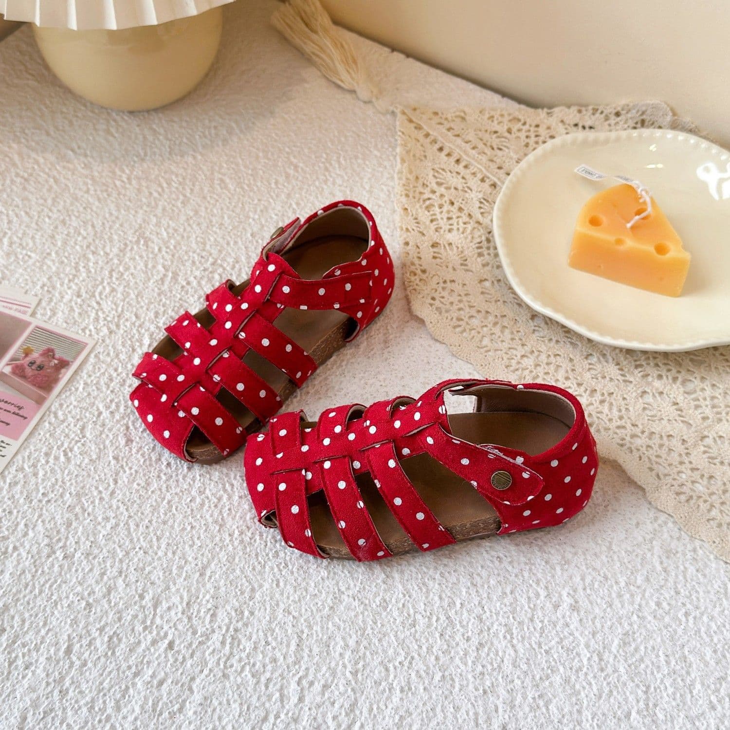 Children's Birkenstock Shoes, Girls' Sandals, Summer Hollow-Out Boys' Woven Shoes, Retro Baby Roman Sandals