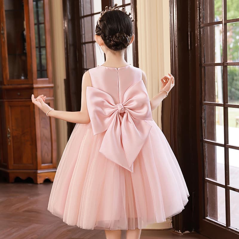 Summer Fashionable Girls Tutu Dress Children White Vest Dress Performance Gown Baby Princess Dress