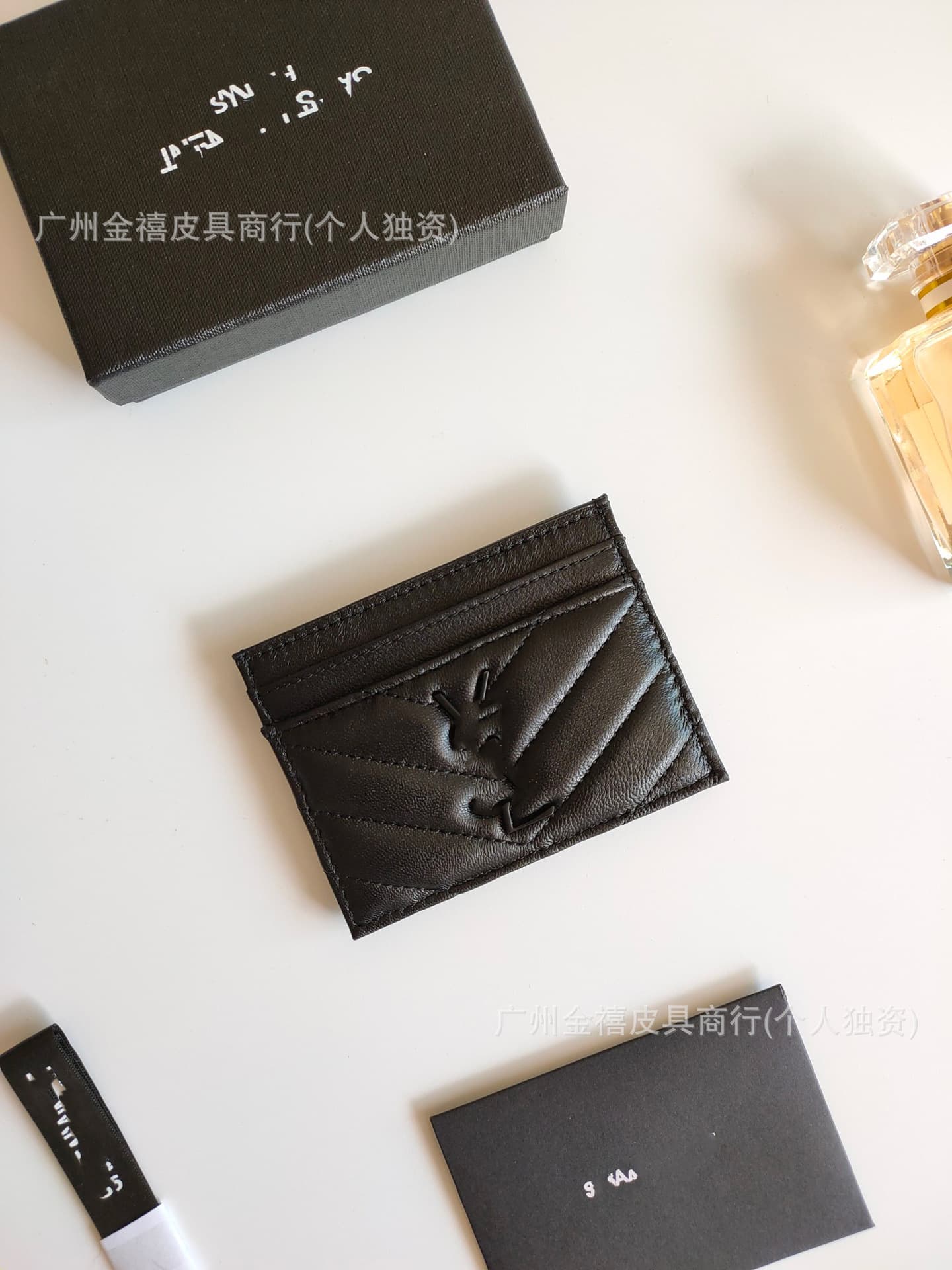 Hot-Selling Cross-Border YSL Genuine Leather Card Holder ID Case Card Case Caviar Multi-Function Coin Purse Card Clip Bag