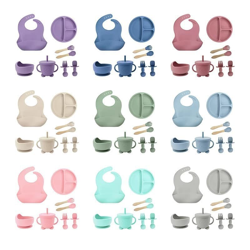 Baby Tableware Set 8-Piece Infant Feeding Bowl Children's Utensils Baby Products Wholesale