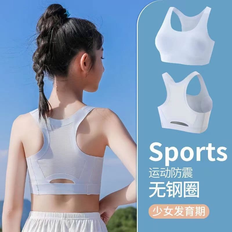 Wrap Tops and Sports Bras for Preteen and Teen Girls in Puberty, Thin and Seamless Camisoles for School Use