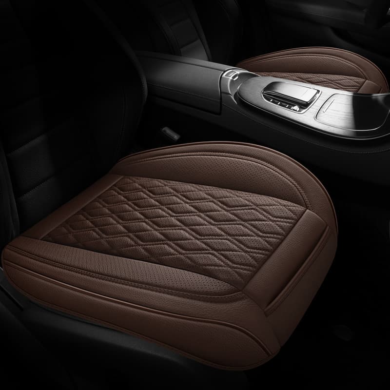Factory Direct Genuine Leather Car Seat Cover Set 3-Piece 5-Seat Universal Fit Perforated Breathable Full Wrap Without Backrest