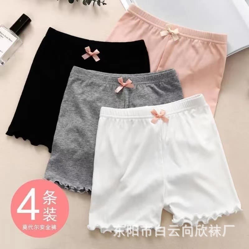 Children's Safety Pants Anti-Exposure Modal Base Bow Shorts Summer Style Underpants Flat Angle Anti-Exposure For Girls