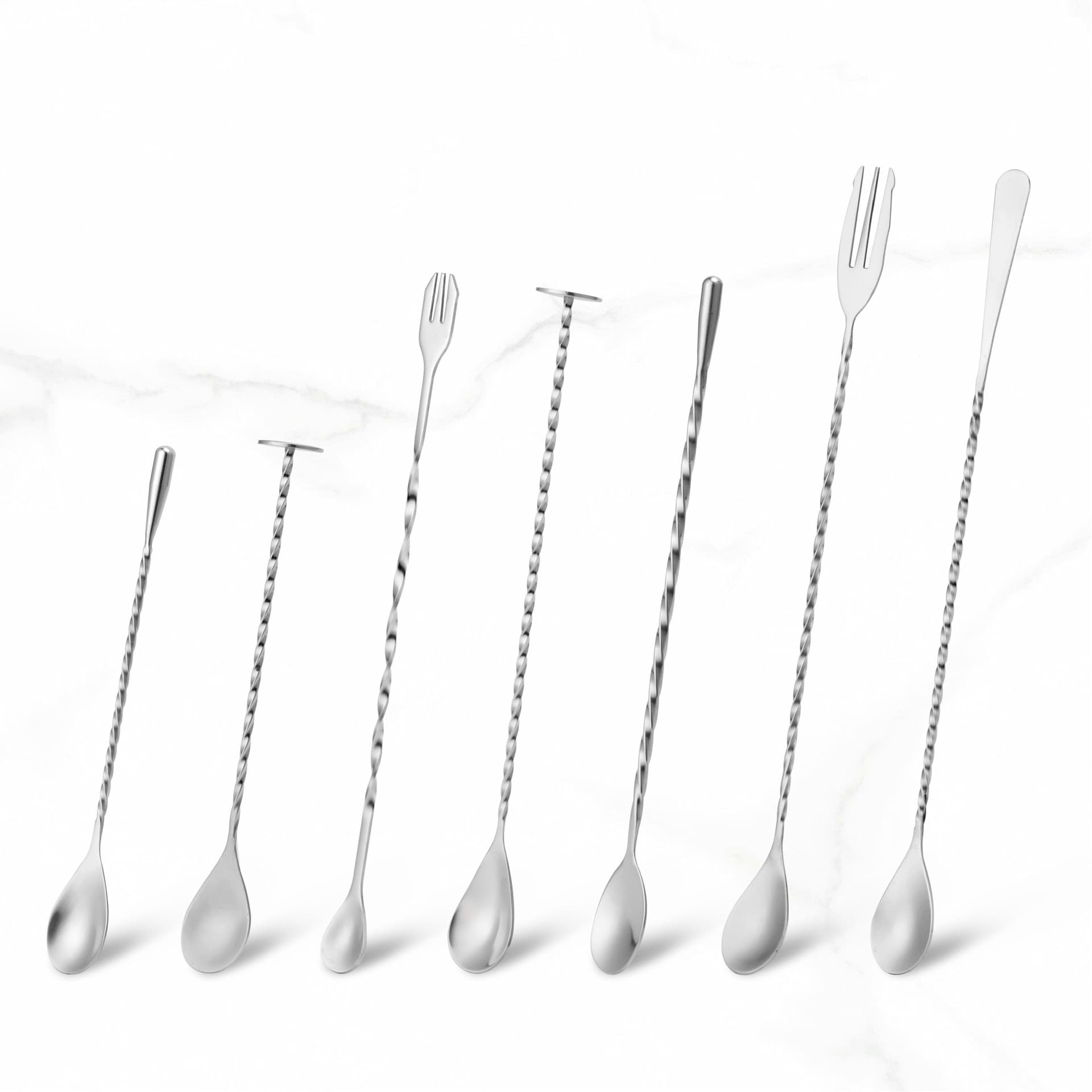 Stainless Steel Bar Spoon, Cocktail Spoon, Mixer Stirring Stick, Cocktail Mixing Stick, Coffee and Milk Tea Stirring Spoon, Bar Spoon