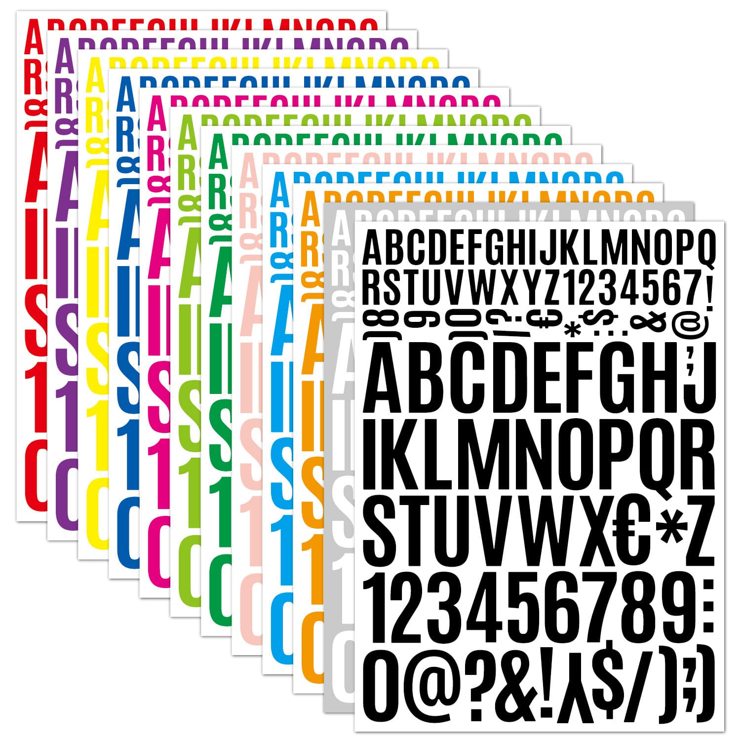 Letter Stickers 1-2 Inch Export Grade Vinyl PVC Waterproof Self-Adhesive Mailbox Car Large Size Letter Stickers