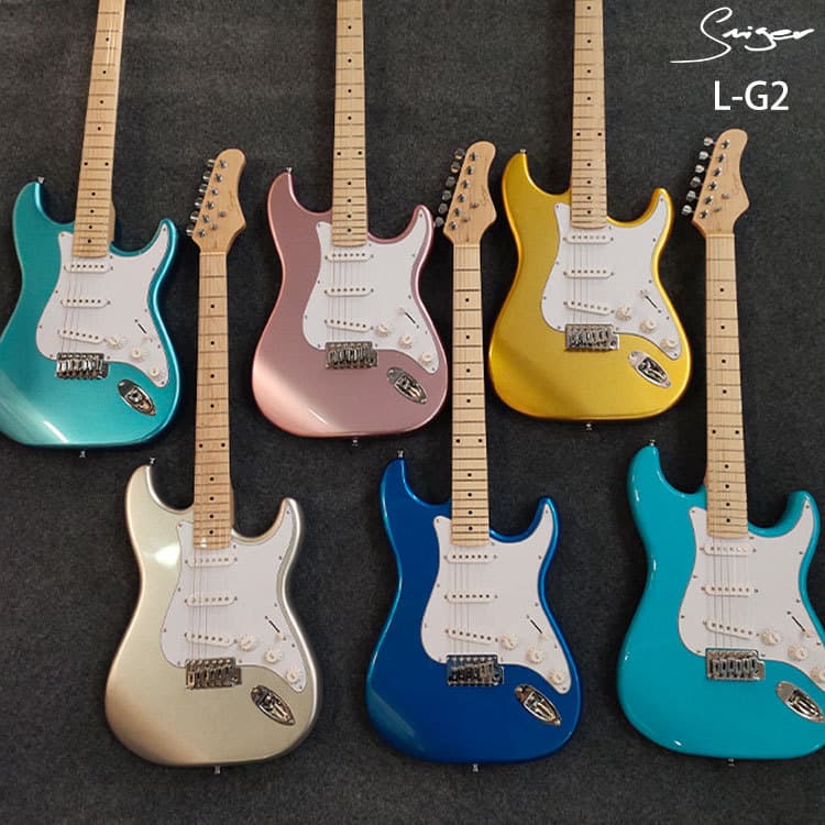 Beginner Electric Guitar 3 Single-Coil Pickups Gloss Metallic Finish Solid Alder Wood