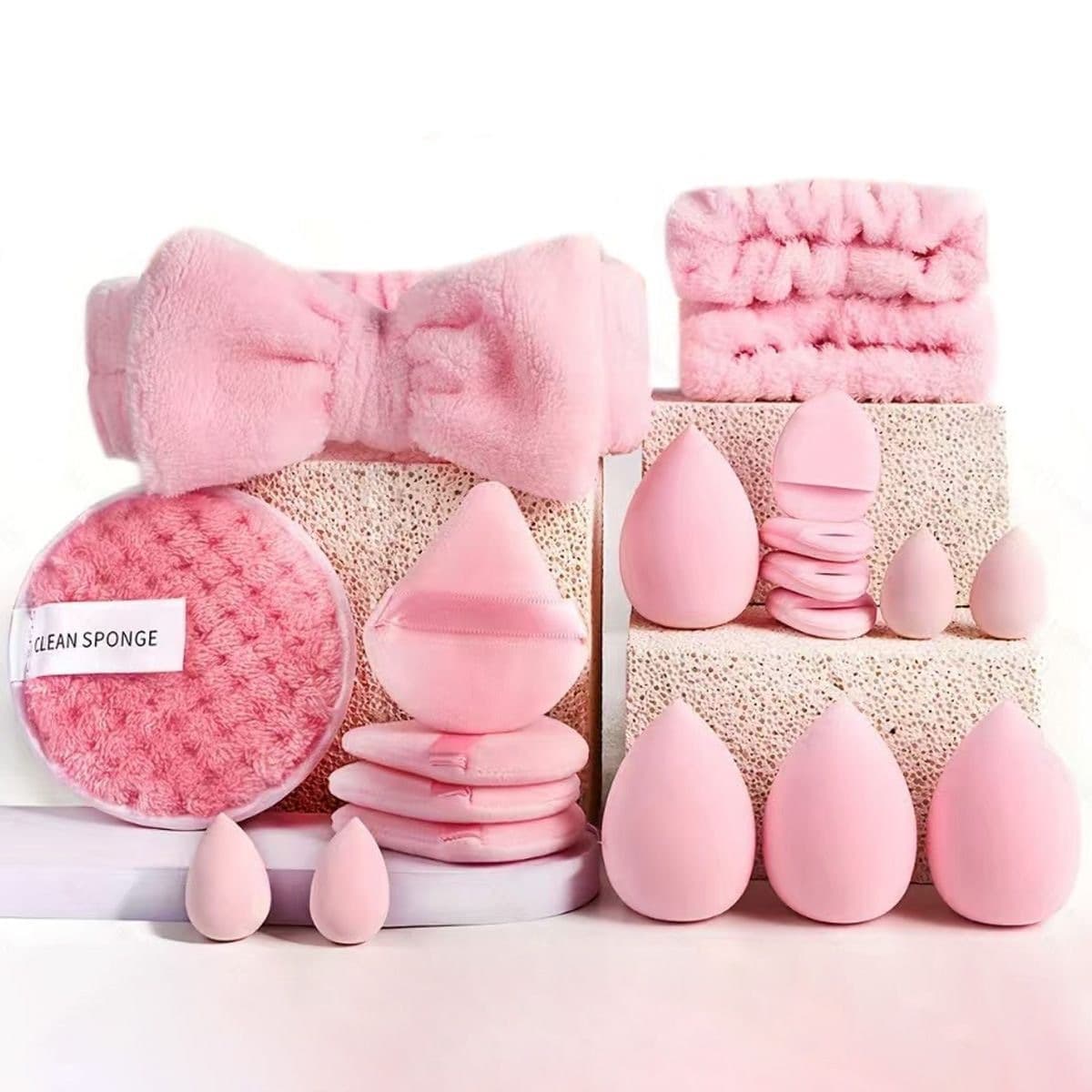 Best-selling cross-border puff set 20-piece makeup tool kit face wash cosmetic puffs SHEIN temu drop shipping
