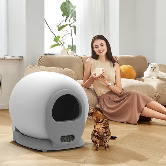 Automatic Cat Toilet Smart Litter Box Manufacturer Small Size Large Capacity APP Controlled Fully Automatic Litter Box