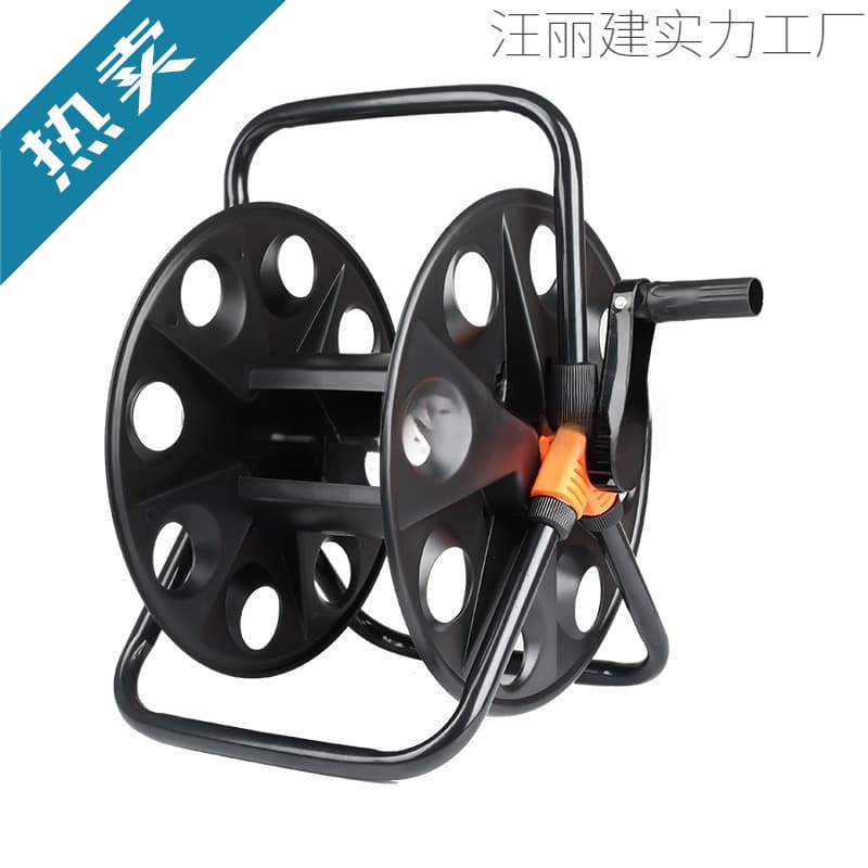 Household rice water pipe frame car wash water gun water pipe storage rack pipe reel plate winding watering garden tool