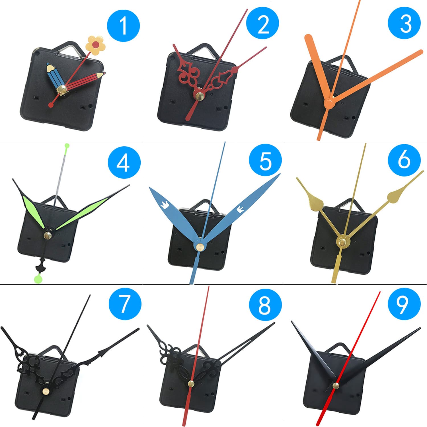Cross-border hot-selling wall clock movement with hook, silent watch movement, DIY craft clock movement, wall watch movement, in stock.