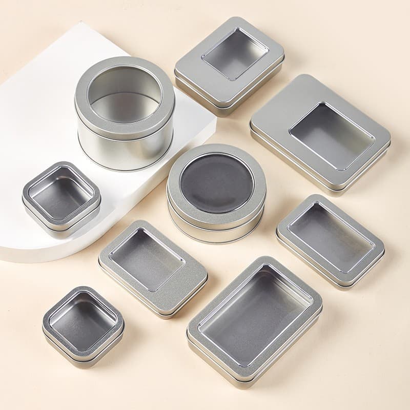 Perspective window tin box food-grade universal storage storage tank tinplate can packaging jewelry gift object storage