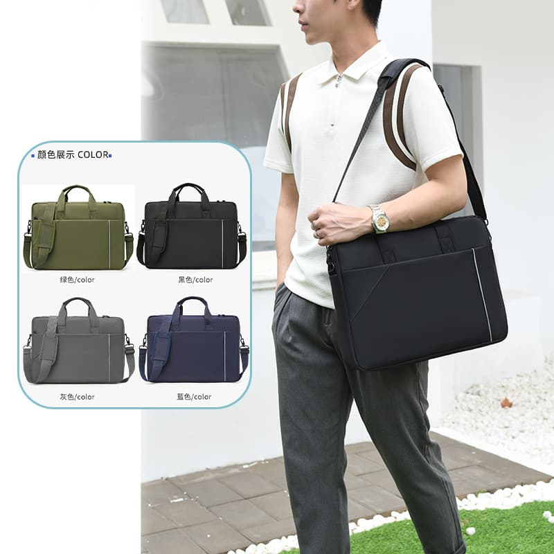 New Cross-Border Business Solid Color Large Capacity Laptop Tote Bag Conference Briefcase Simple Versatile Laptop Tote Bag