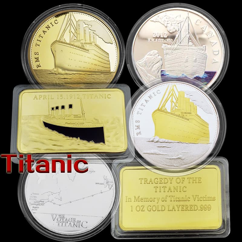 Manufacturer Quality Assurance Supply Pure Gold Plated Commemorative Titanic Square Medallion 1 Ounce Medallion