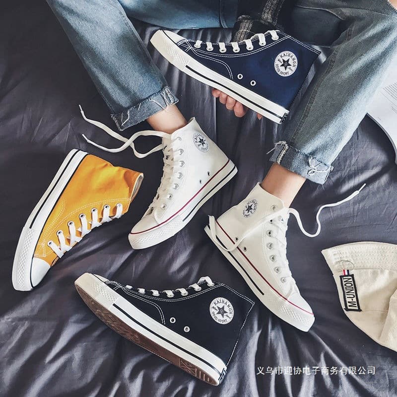 High-top Canvas Shoes for Men, Classic Casual Board Shoes, 2025 New Fall Trendy Casual Sneakers, Black