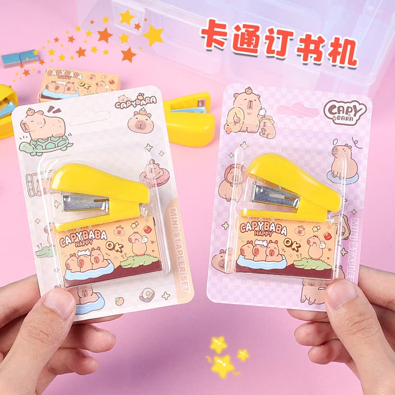 Capybara Stapler, Cute Pet-themed Mini Stationery for Students, Children's Office Stapler with Cross-border Sales