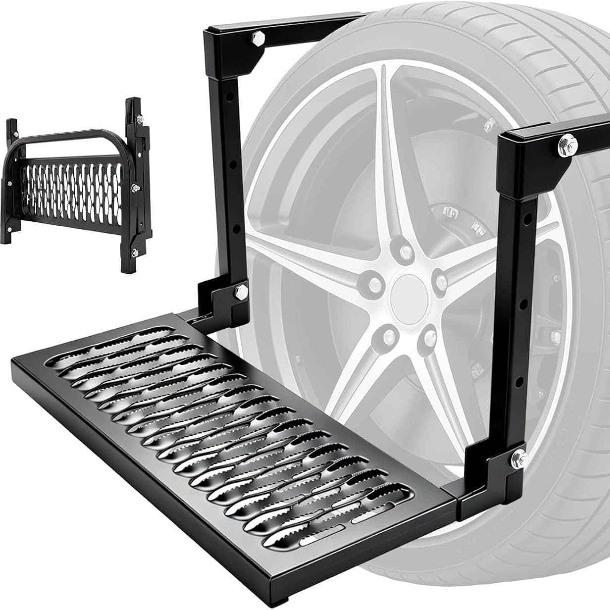 Vehicle Tire Step Ladder Pedal, Adjustable Foldable Tire Step for Truck Climbing