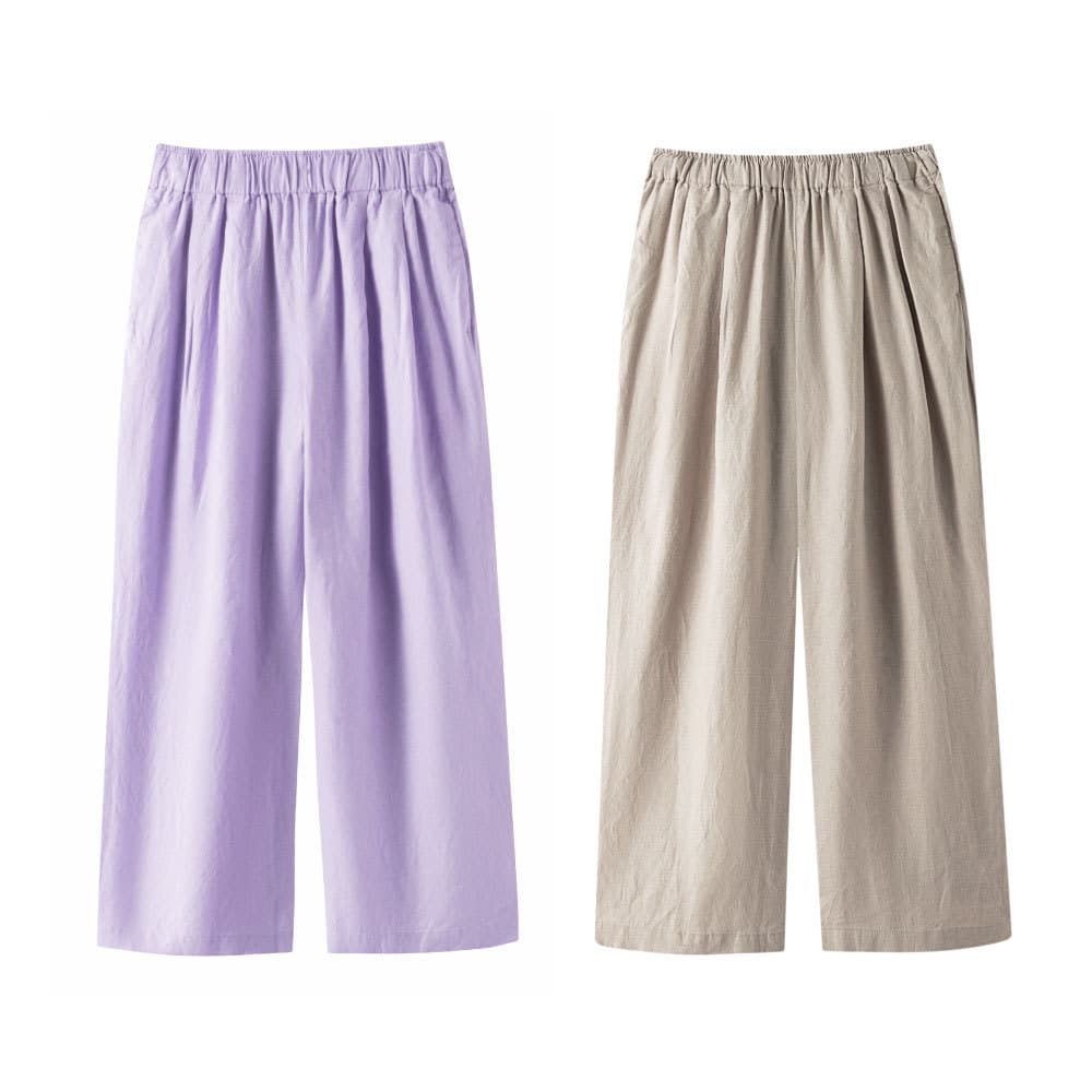 Muji Women's Hemp Wide-Leg Pants Casual Pants Long Pants Women's Clothing 2026 Spring/Summer New Product Good Quality