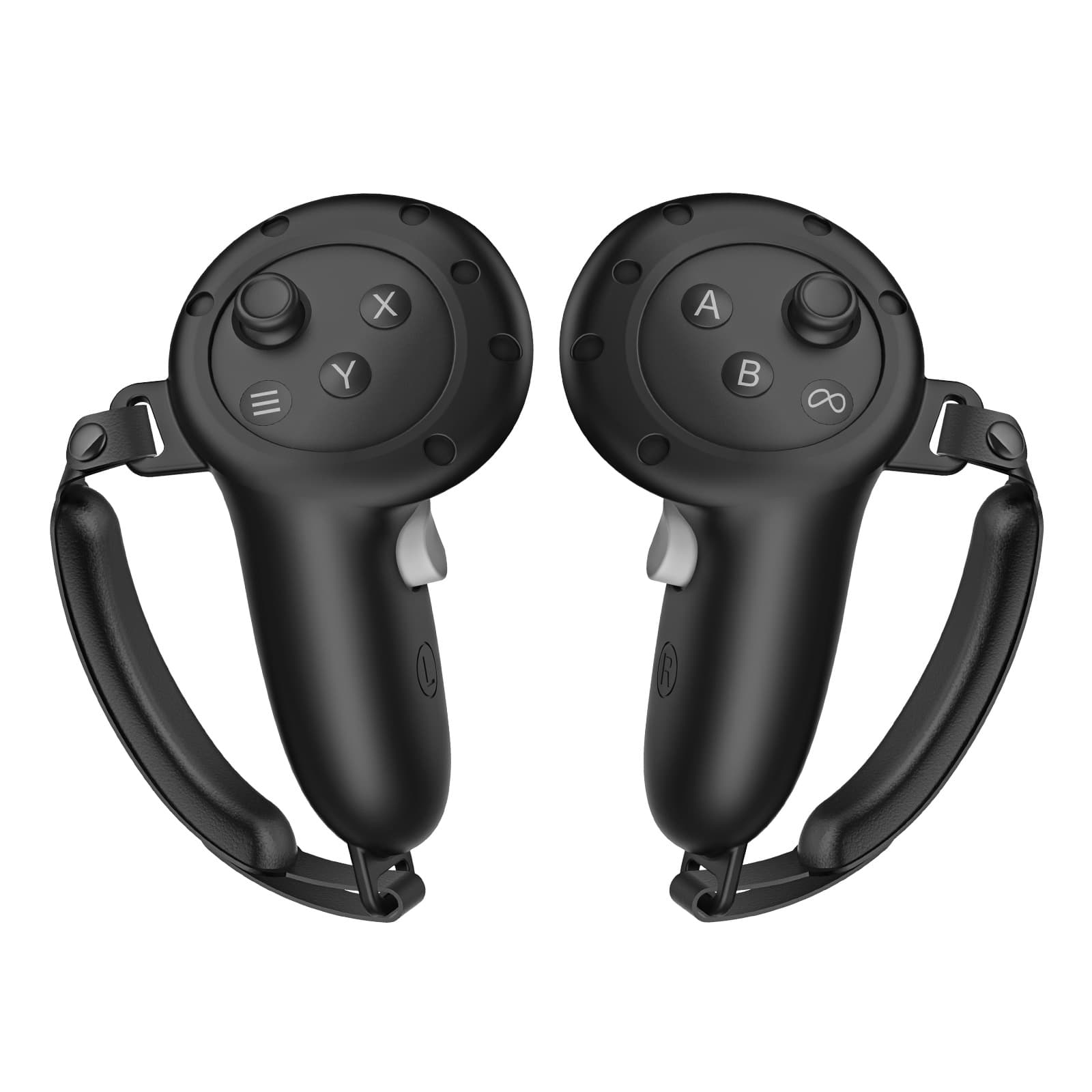 Compatible with Meta Quest 3S controllers, drop-proof, impact-resistant, non-slip, sweat-proof leather silicone protective case, VR accessory.