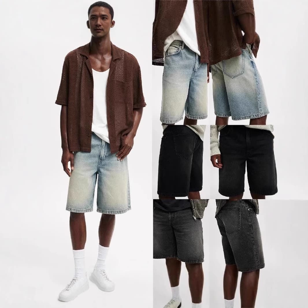 Cross-border exclusive for European and American men's denim shorts Amazon AliExpress men's new denim mid-pants new style