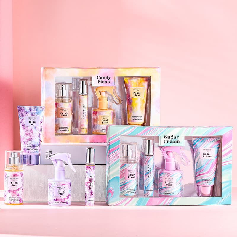 Cross-border foreign trade women's perfume body lotion travel four-piece set Victoria unisex men's European and American spot wholesale