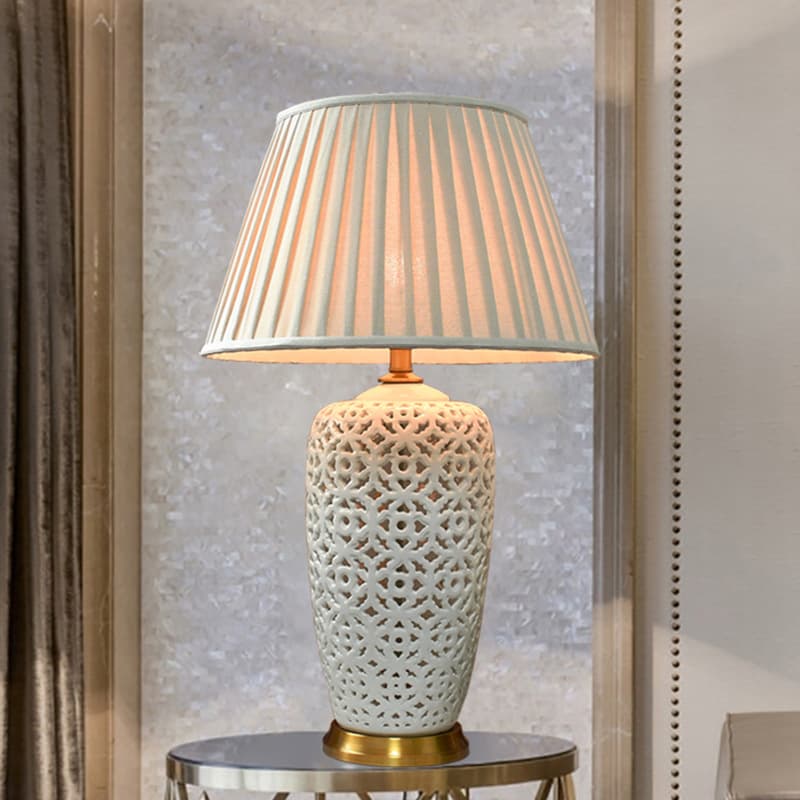 Large American Minimalist Modern Living Room Lamp, Solid Brass Ceramic Table Lamp, High-End Hotel Lamp, Export Drop Shipping