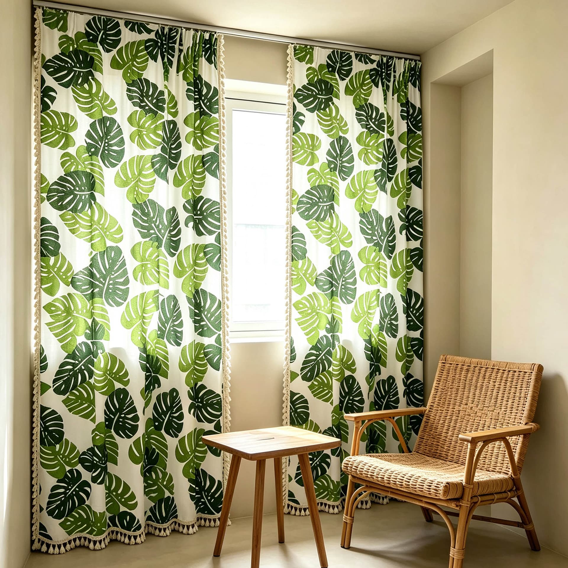 Factory Direct Nordic Style Printed Children's Curtains American Country Curtains Cross-border Linen Cotton Ready-made Curtains