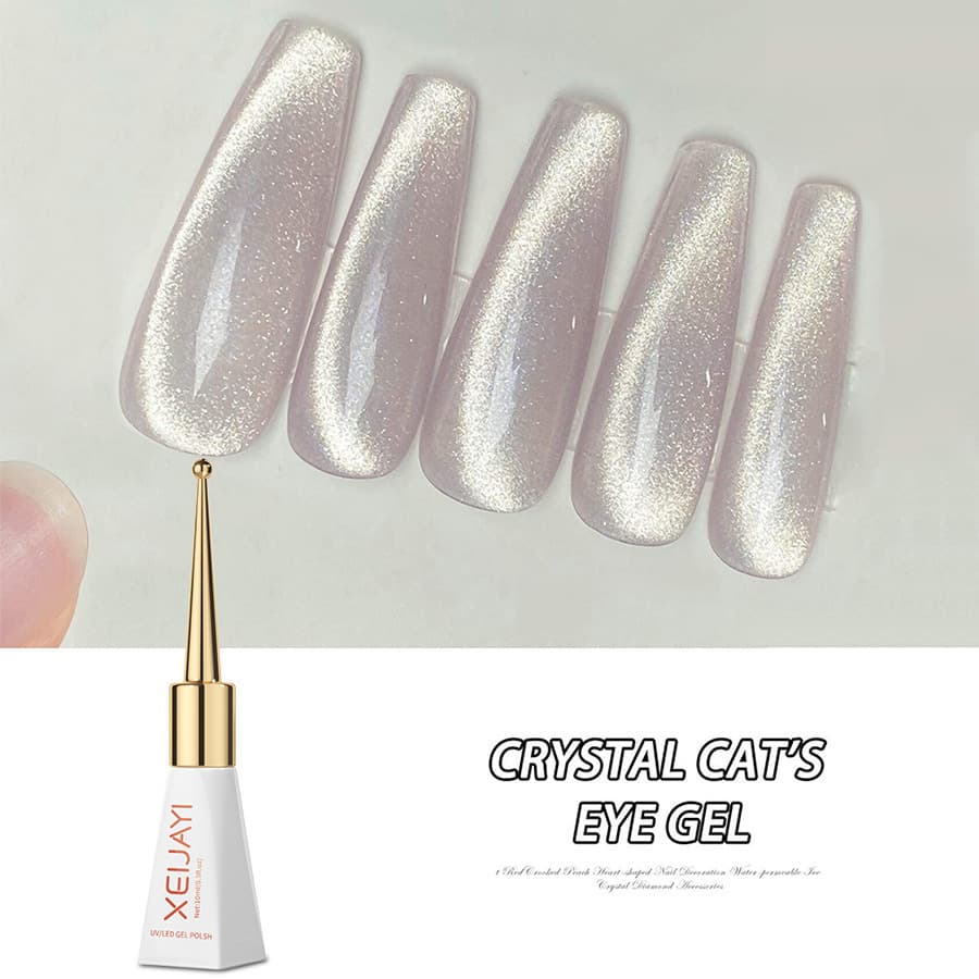 Bare Skin Crystal Series Scepter Bottle Glass Bead Crystal Cat Eye New Gel Polish Elegant Skin-Brightening for Nail Salons