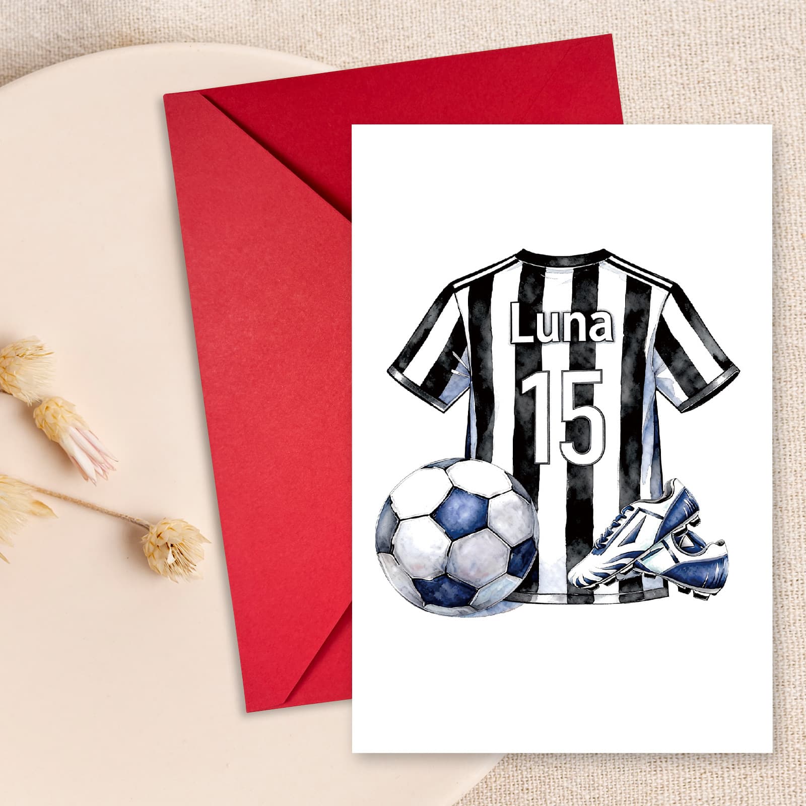 New 1 football themed greeting card envelope set Amazon temu fans exclusive event celebration card