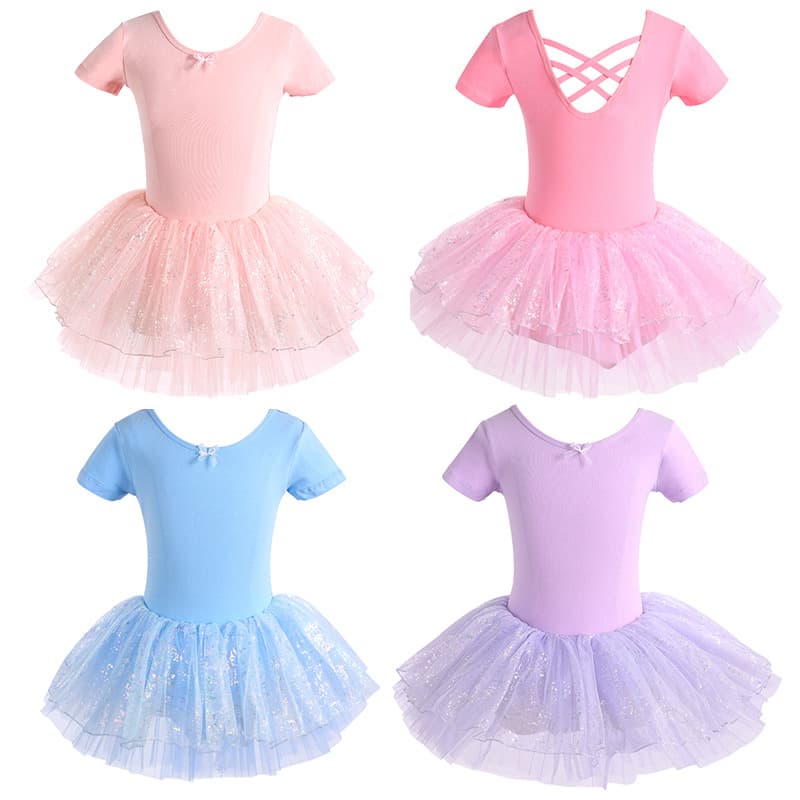 Children's Dancewear Summer Short Sleeve Girls' Practice Leotard Baby Dance Clothes Chinese Dance Ballet Tutu