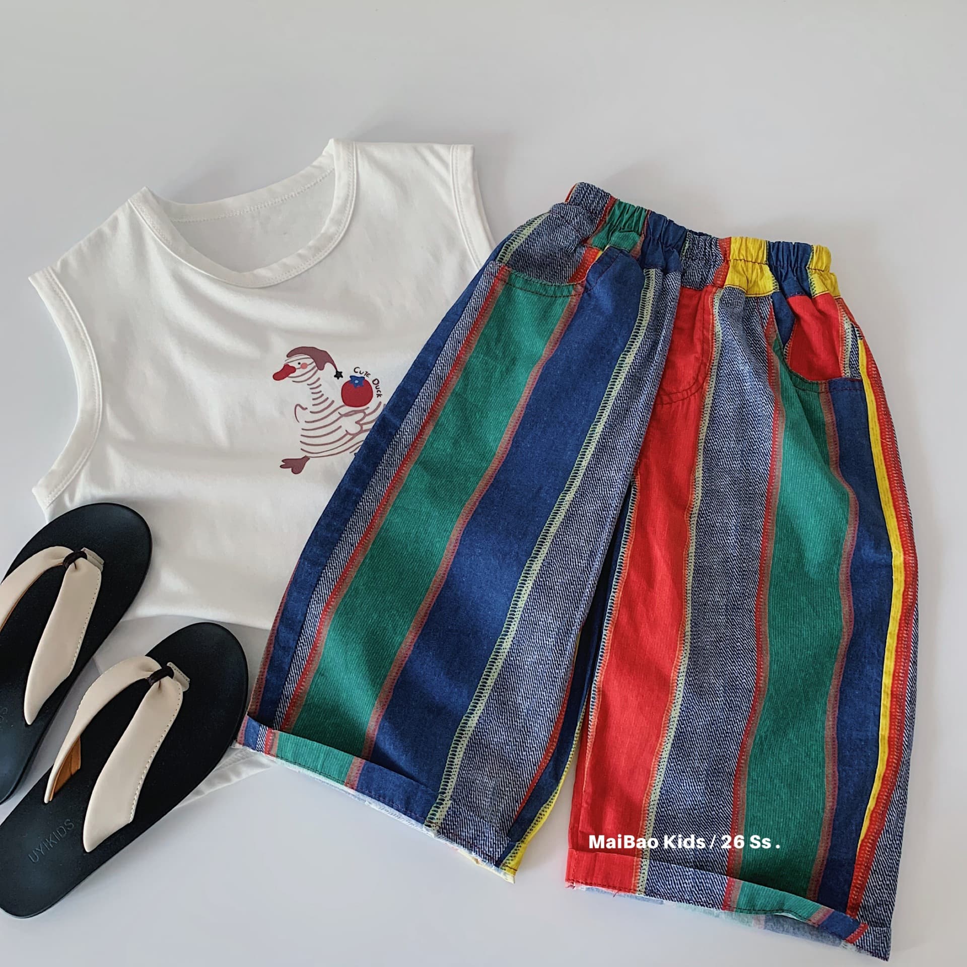 Maibao Boys' Pants 2026 Summer New Style Korean Style Kids' Colorful Stripe Loose Casual Pants Boys' Thin Long Pants Trendy