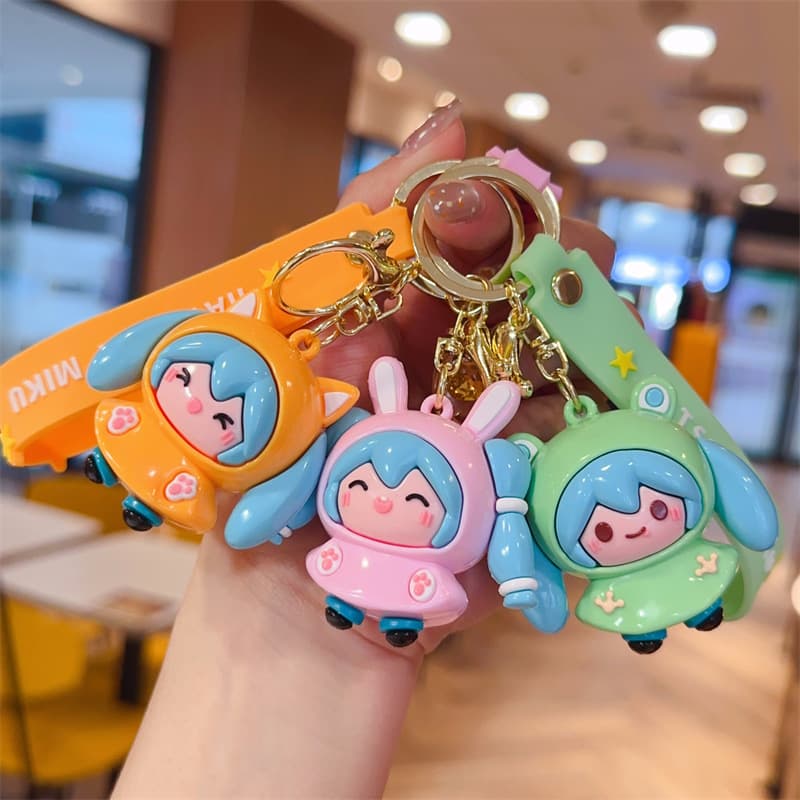 Cartoon Smart Creation Hatsune Miku Keychain Rainy Day Series Doll Pendant Anime Peripheral Gifts Wholesale