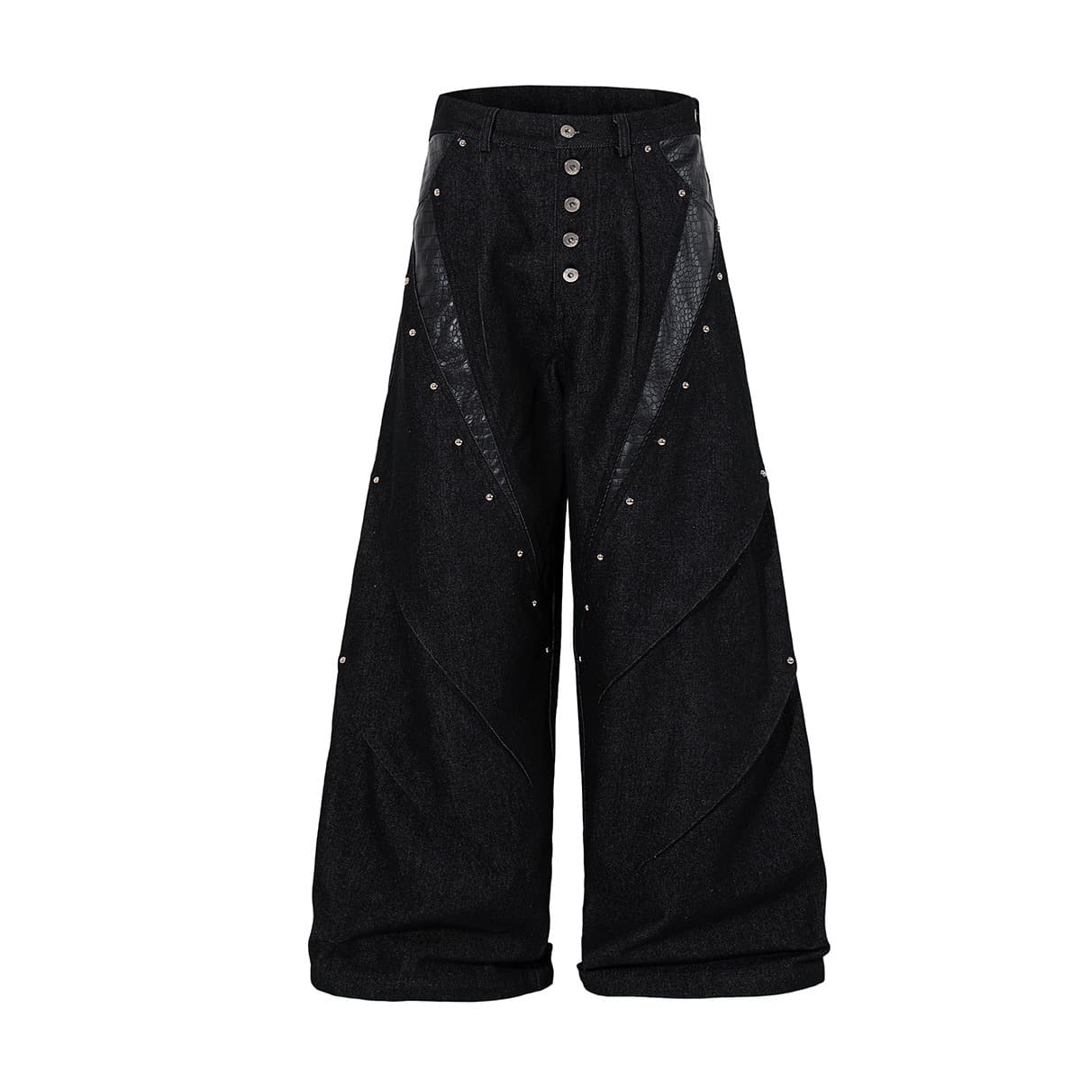 Jiayi Ku 2026 New American High Street RO Style Alien Deconstruction Motorcycle Personality Jeans Loose Wide Leg Pants