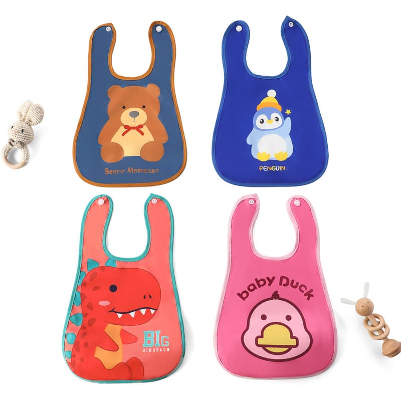 New cross-border children's waterproof and leak-proof bibs, knitted fabric baby bibs, drool bibs, wholesale, no washing required.