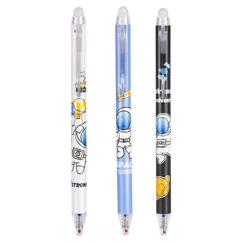 Erasable Gel Pen 0.5mm Astronaut Spaceman Erasable Pen Friction Erasable Retractable Pen for Primary and Middle School Students