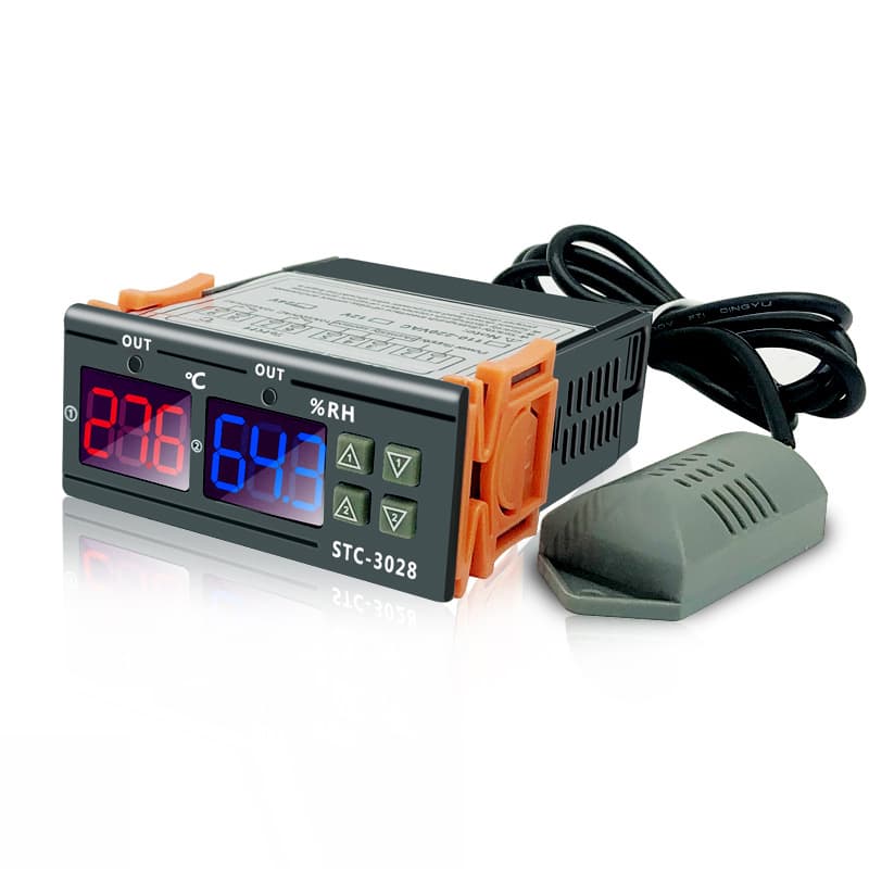 STC-3028 Intelligent Digital Display Temperature and Humidity Controller for Breeding and Incubation Temperature Control Switch and Humidity Meter