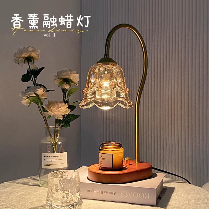 Lily of the valley aromatherapy lamp melted wax lamp French retro bedroom bedside lamp home furnishings atmosphere lamp fireless fragrance table lamp