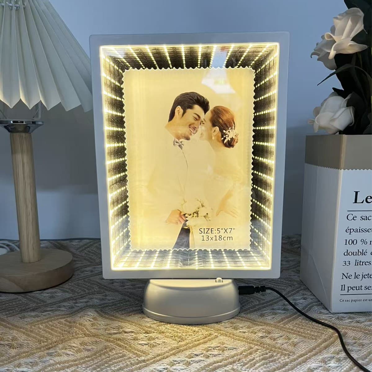 LED Picture Frame Light, Glowing Picture Frame with Integrated Light, Bedside Ambient Light for Bedroom, Creative Minimalist Dual-Purpose