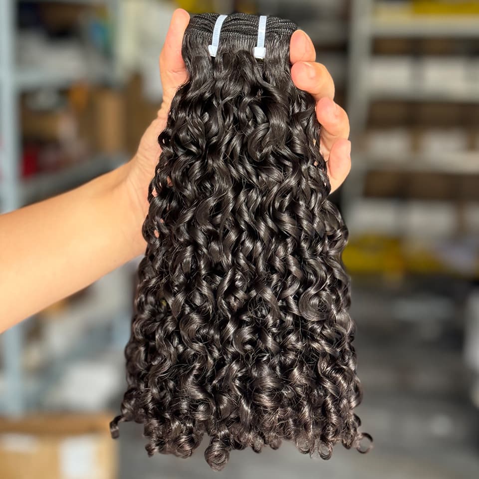 12A Double Drawn Pixie Curls Human Hair Attachment Real Human Hair Wig Frontal for African American Women Straightened Curly
