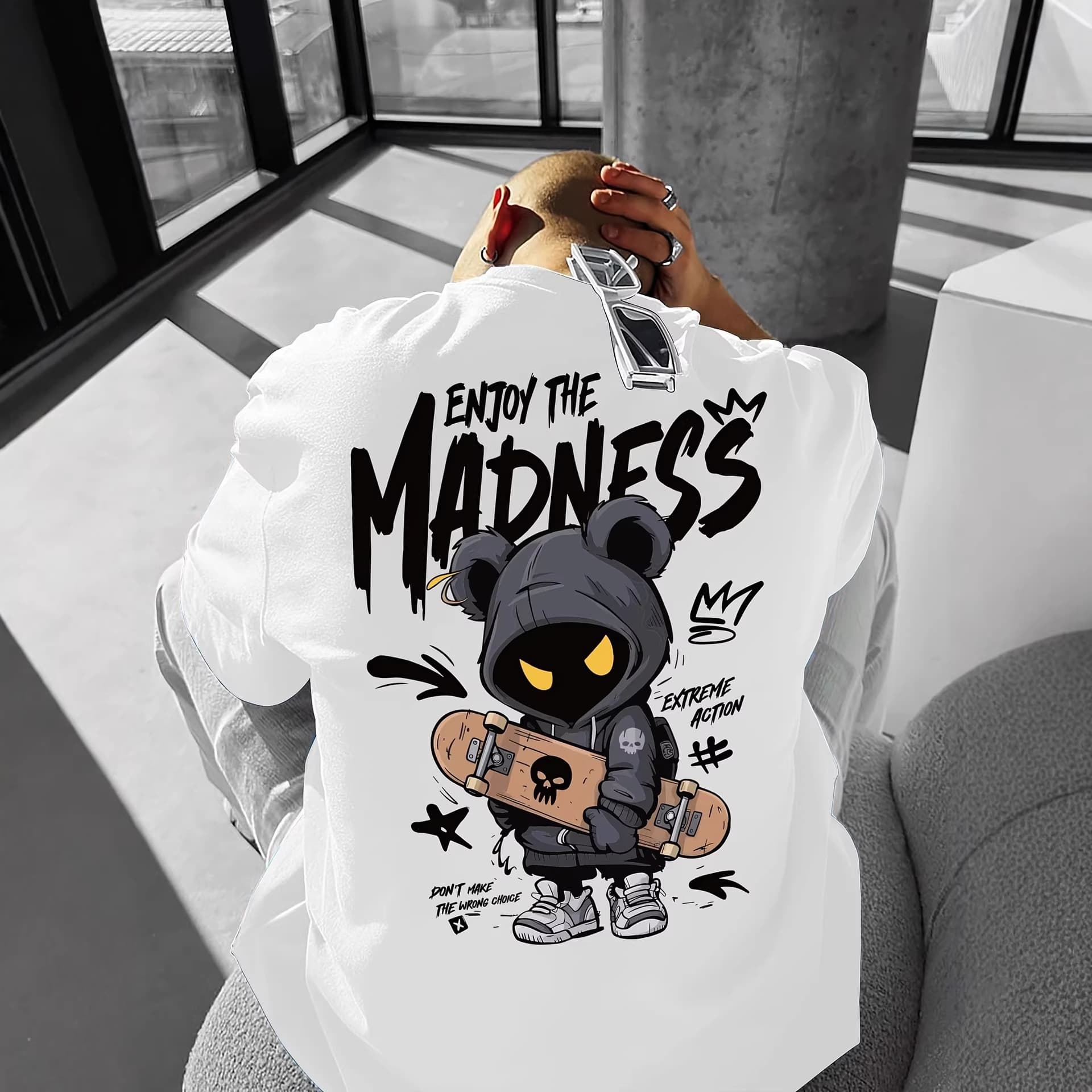 Hip-Hop Style New Yamal Dark Monster Retro Cotton Crew Neck T-Shirt Vintage Fashion Short Sleeve